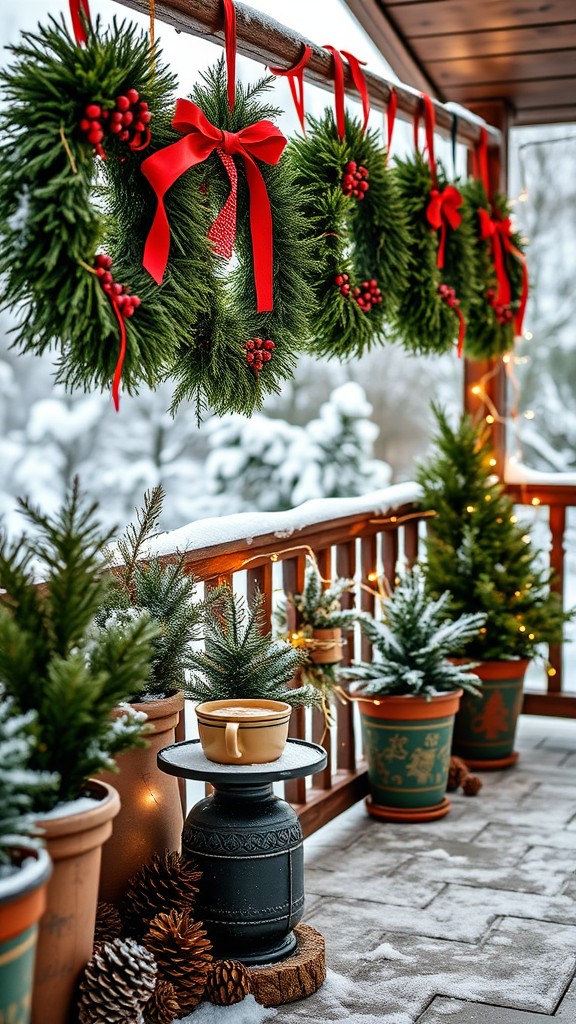 Hang festive wreaths