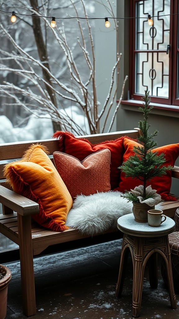 Use pillows in warm colors