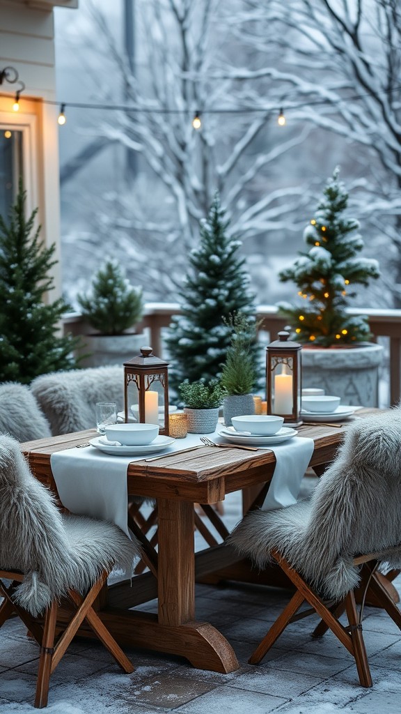 Create a winter dining setup