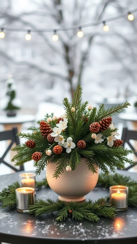 Winter style centerpieces