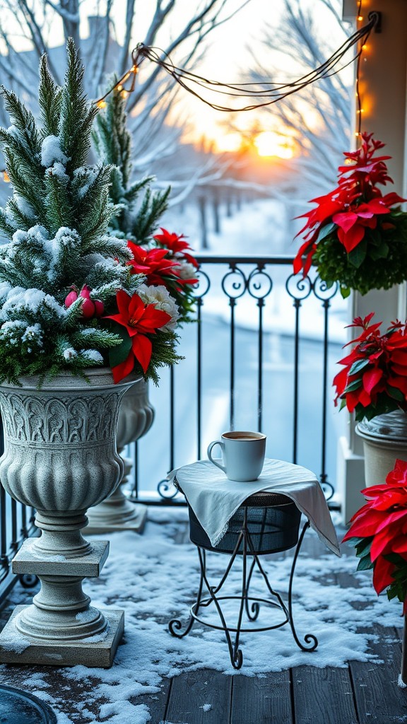 Planters with seasonal plants