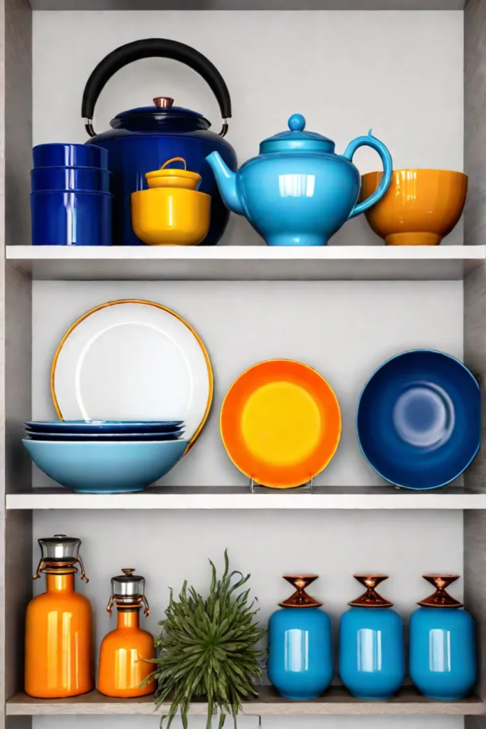 colorful kitchen shelf design