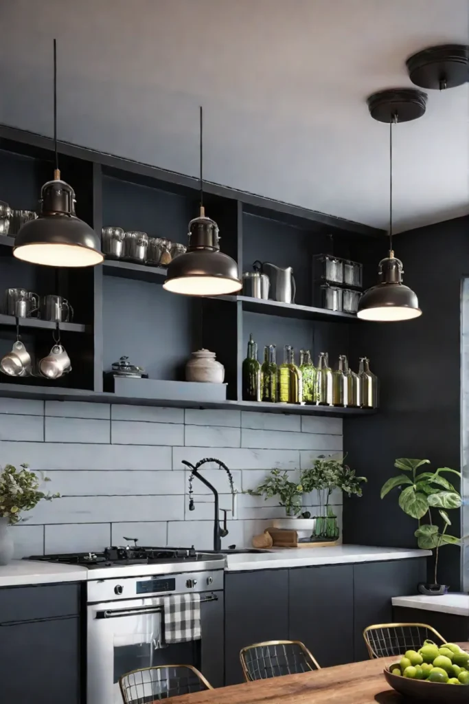 Industrial kitchen shelf design