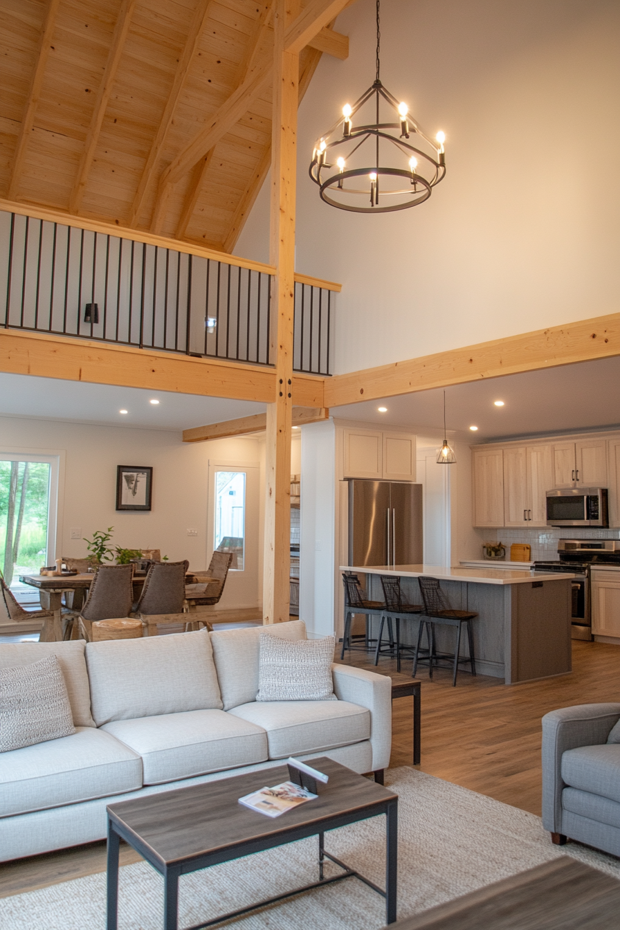 Bright, minimalist barn room with clean lines and soft tones