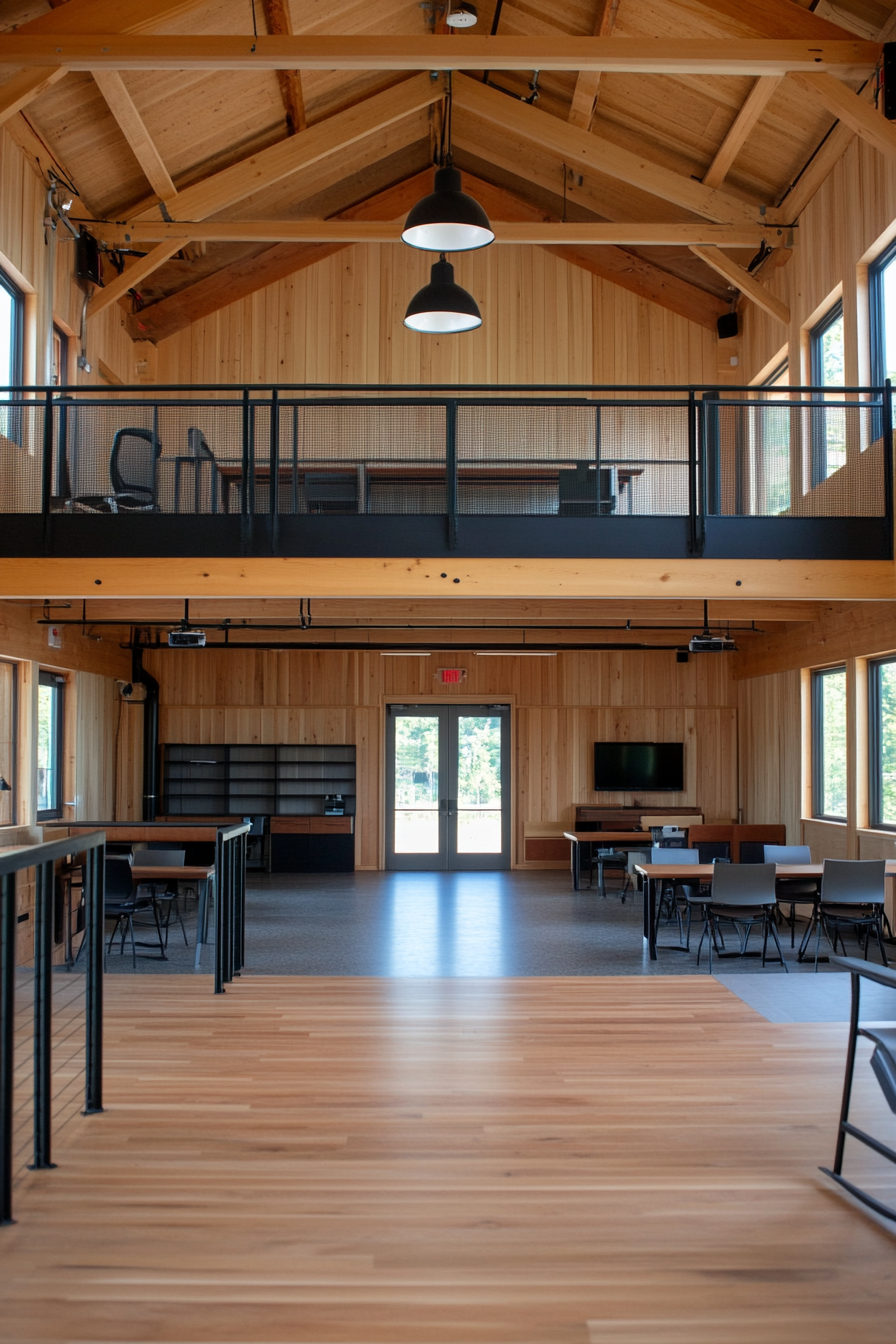 Flexible multi-purpose furniture in the barn interior