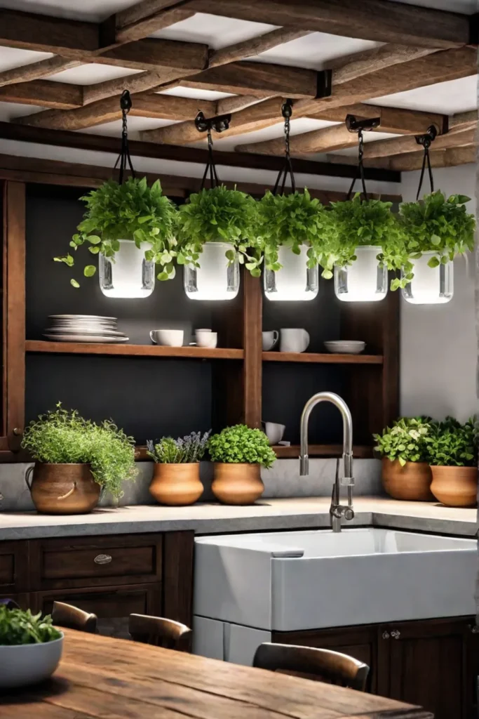 Hanging herb garden ideas for the kitchen window