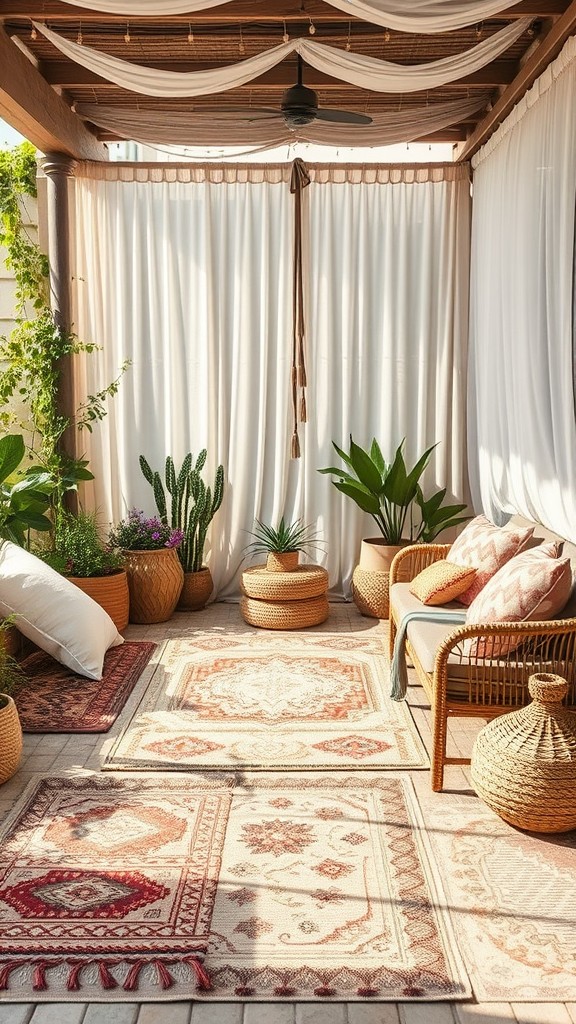 Add indoor-outdoor rugs