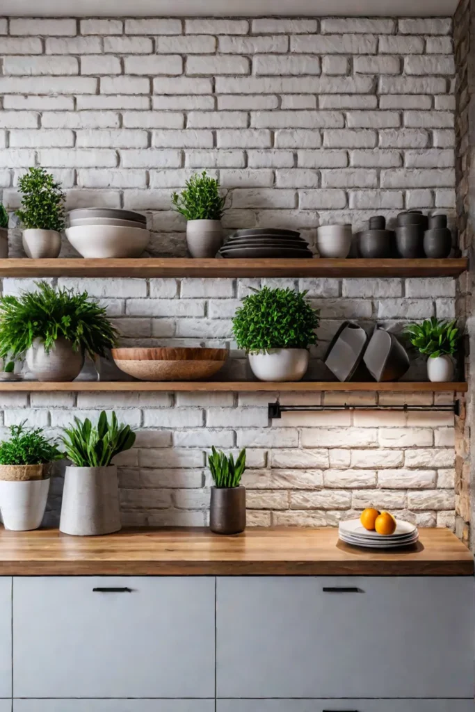 Kitchen with open shelves