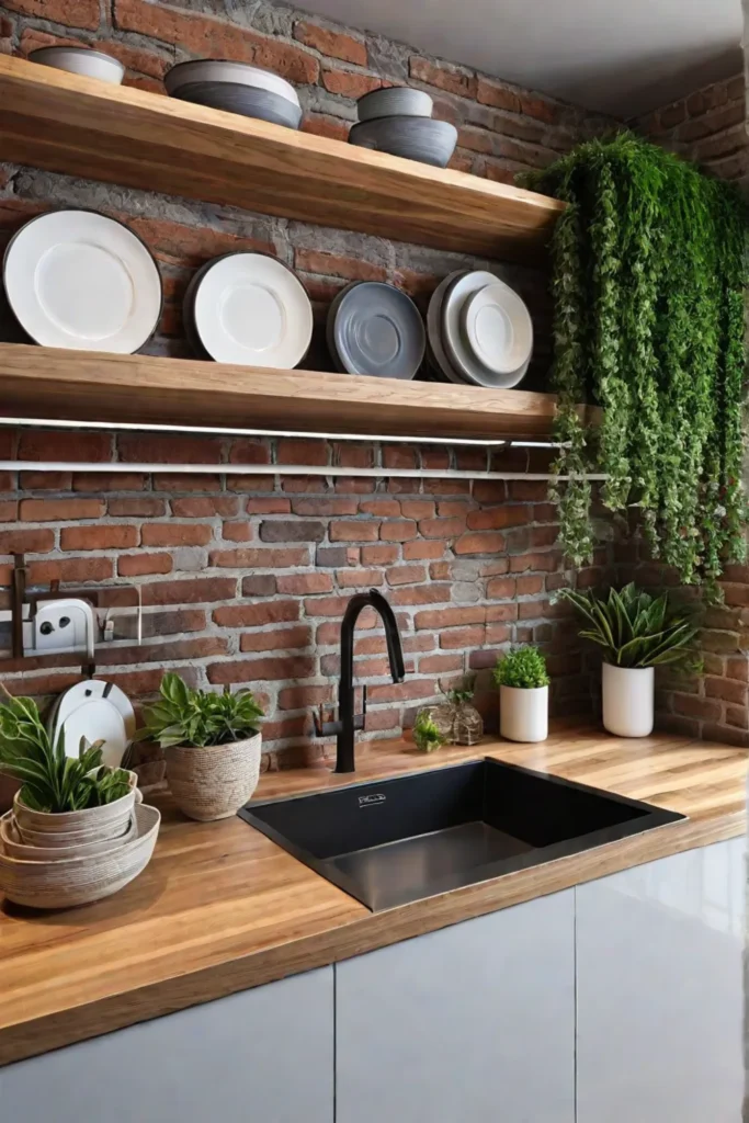 Textured wall kitchen decoration