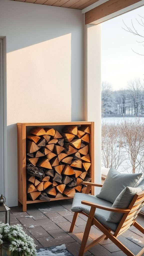 Designate a storage area for firewood