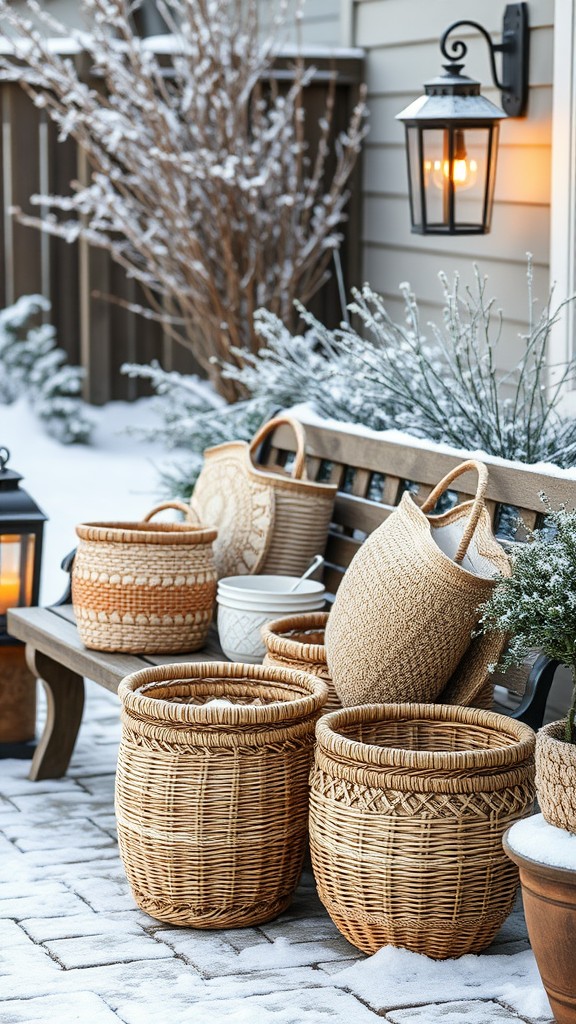 Use decorative baskets