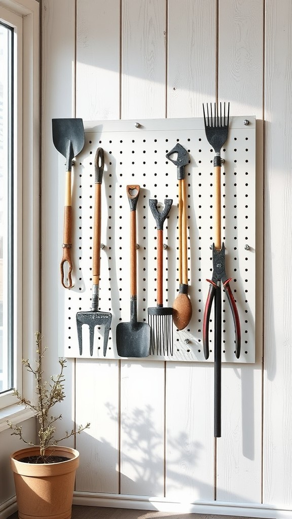 Hang tools on pegboards