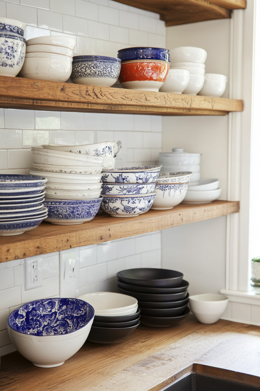 Close-up of vintage tableware on display