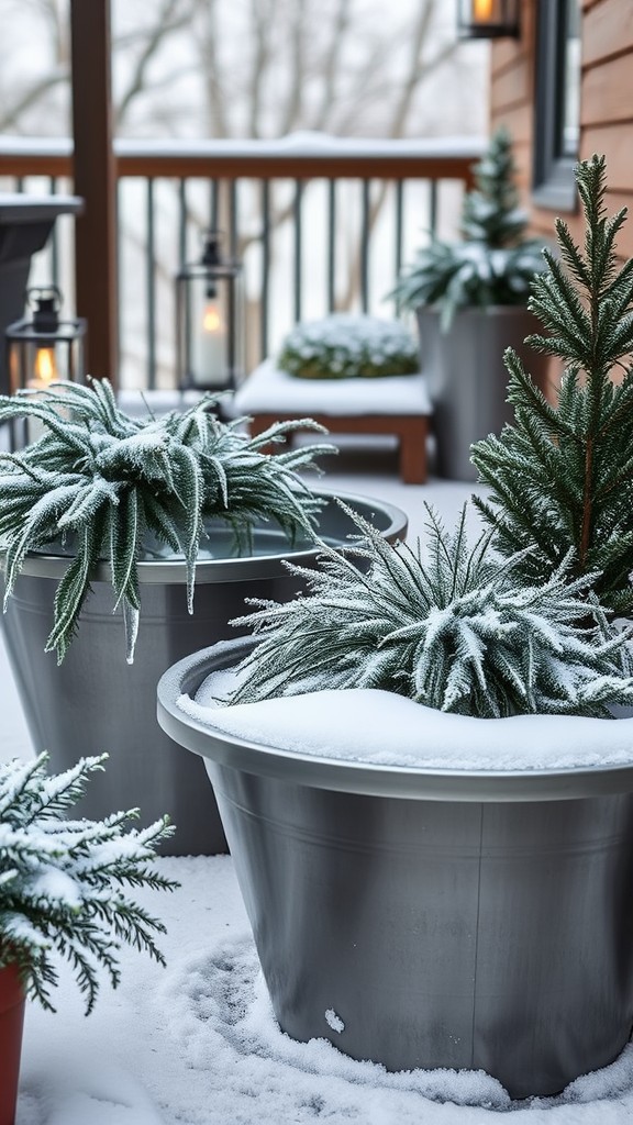 Slim planters made from galvanized steel