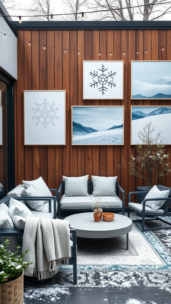 Winter themed wall art with a contemporary twist