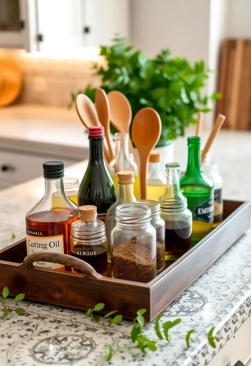 17 Functional Antique Decorating Hacks to Turn Your Kitchen Into an Organized Oasis! - 8. Antique tray for countertop clutter