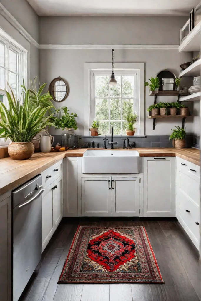 Charming little kitchen with colorful accents