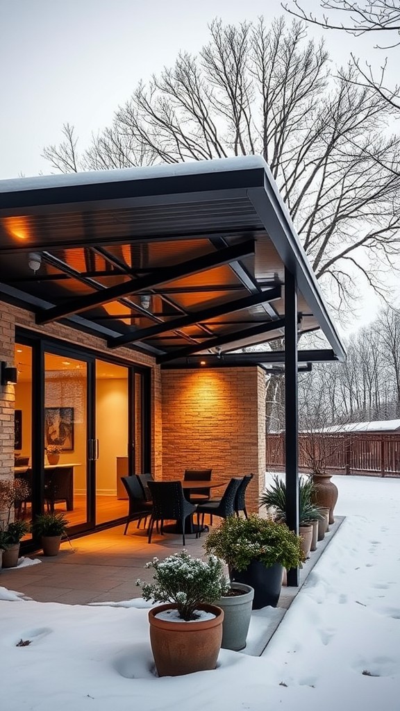 Solar powered patio roofs