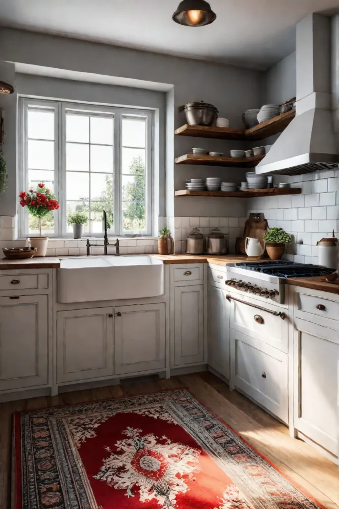 Rustic white kitchen with a cozy and inviting atmosphere