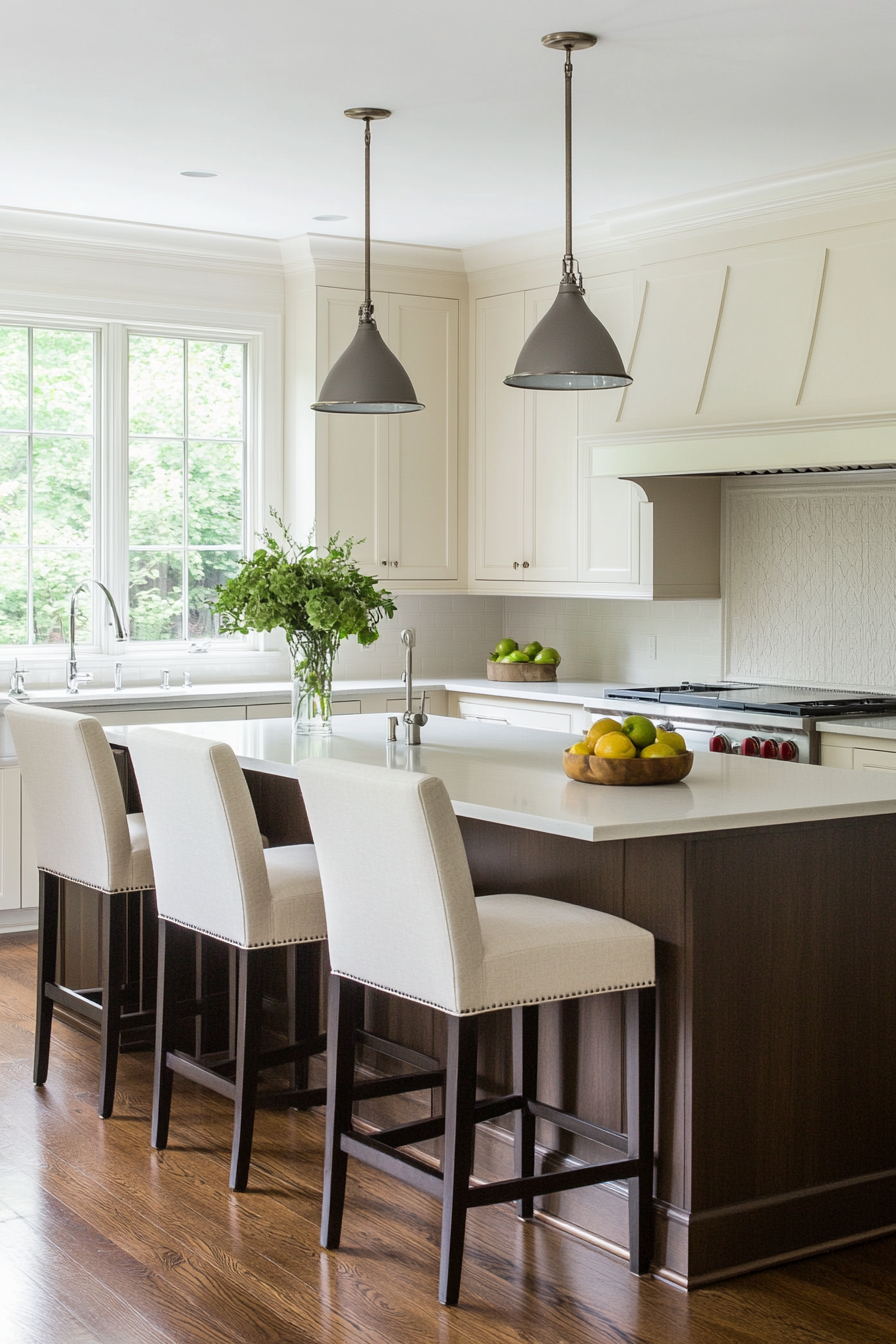 Detailed focus on monochromatic kitchen elements