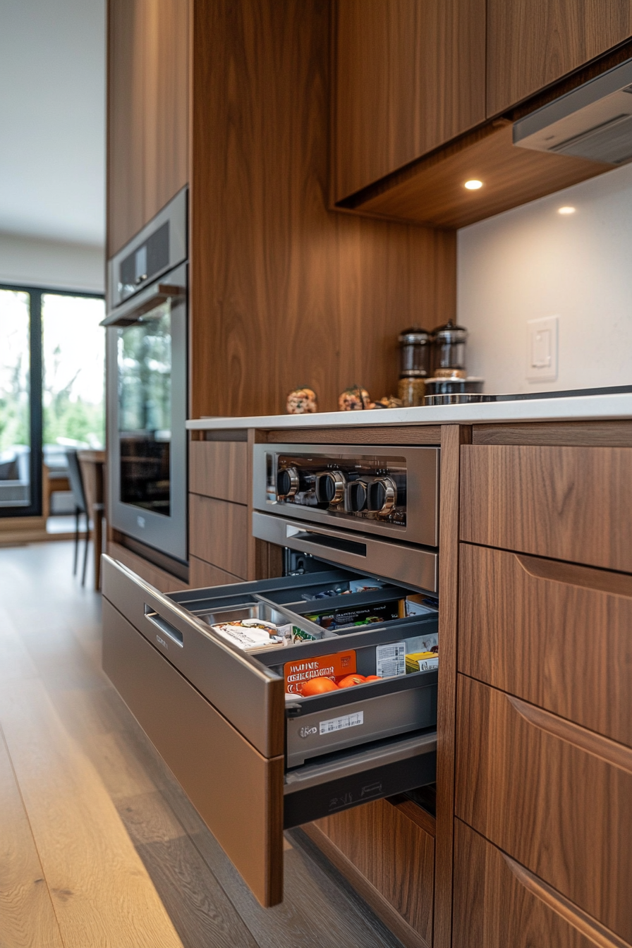 Minimalist handleless kitchen cabinets for a clean and modern look