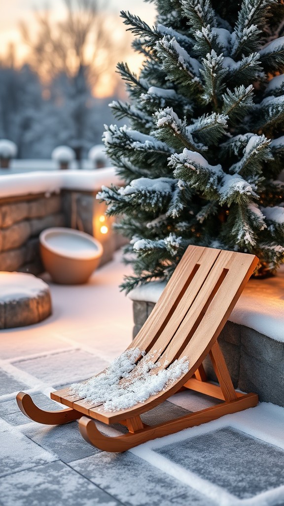 Decorative wooden sleigh