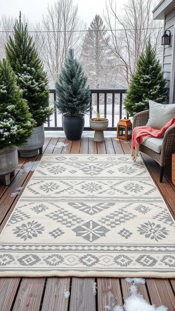 Outdoor rugs with Nordic patterns