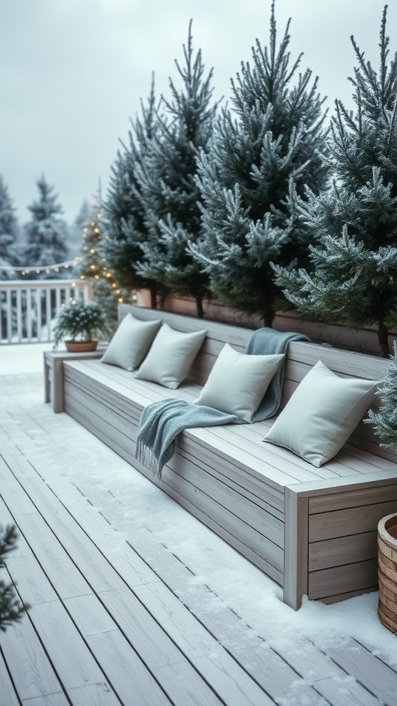 Built-in benches with storage space