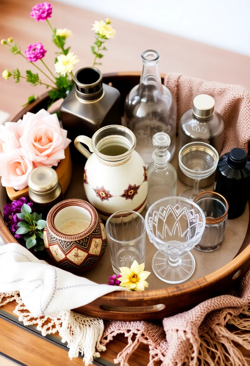 Boho Chic Bar Tray Styling: Create a relaxed atmosphere for your next gathering - 12. Unique Serveware