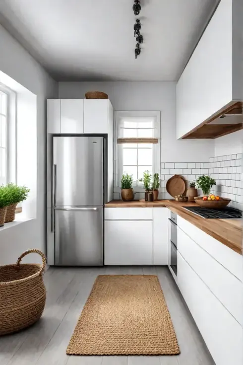 Kitchen design in natural white