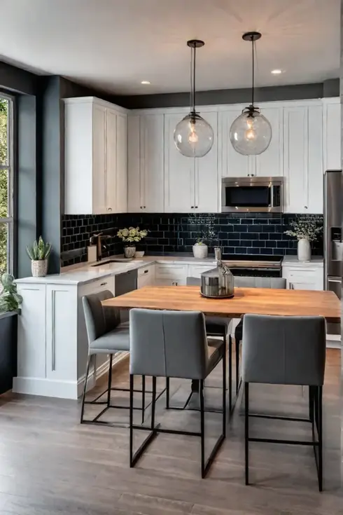 Eclectic white kitchen