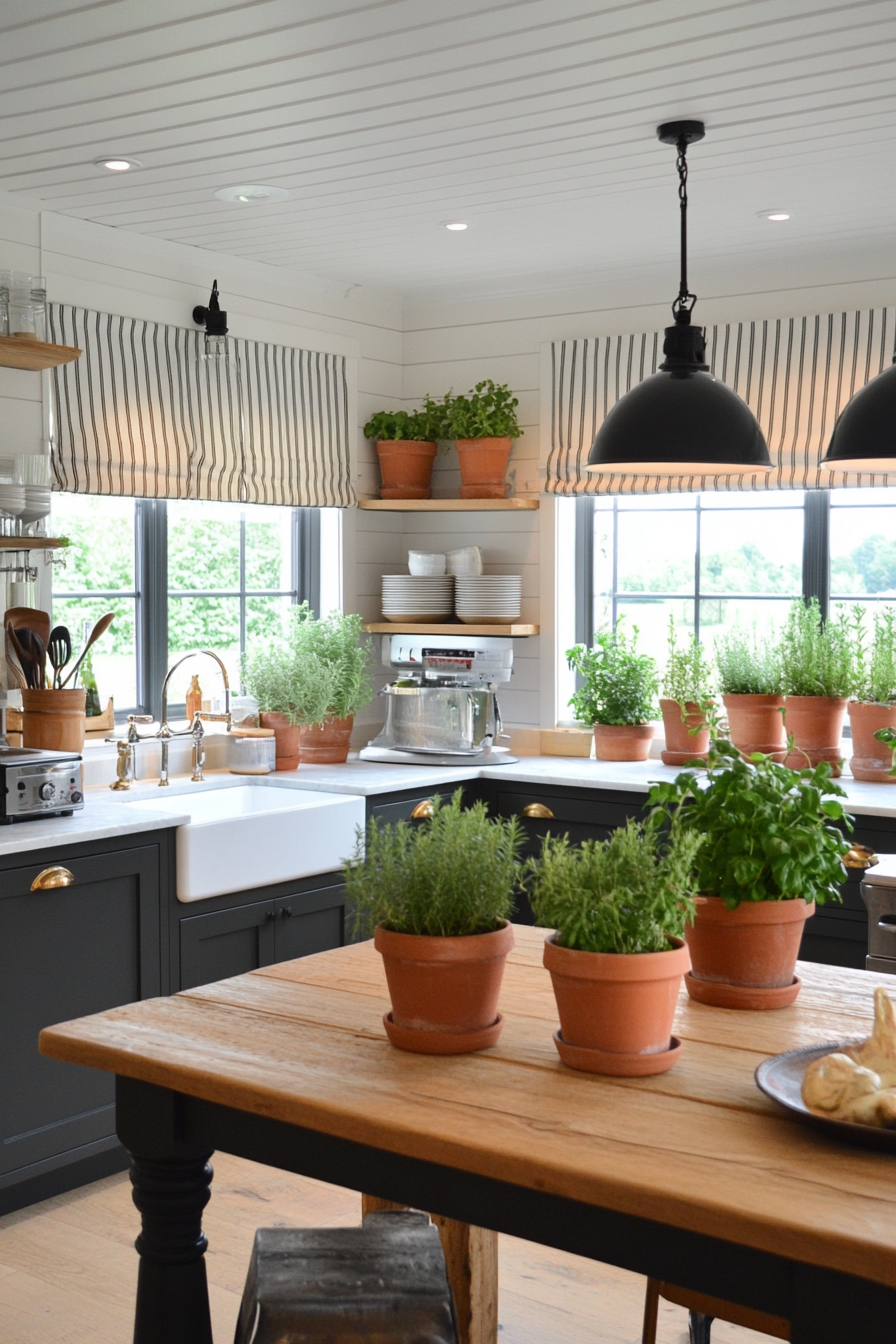 Gray walls with warm wood accents