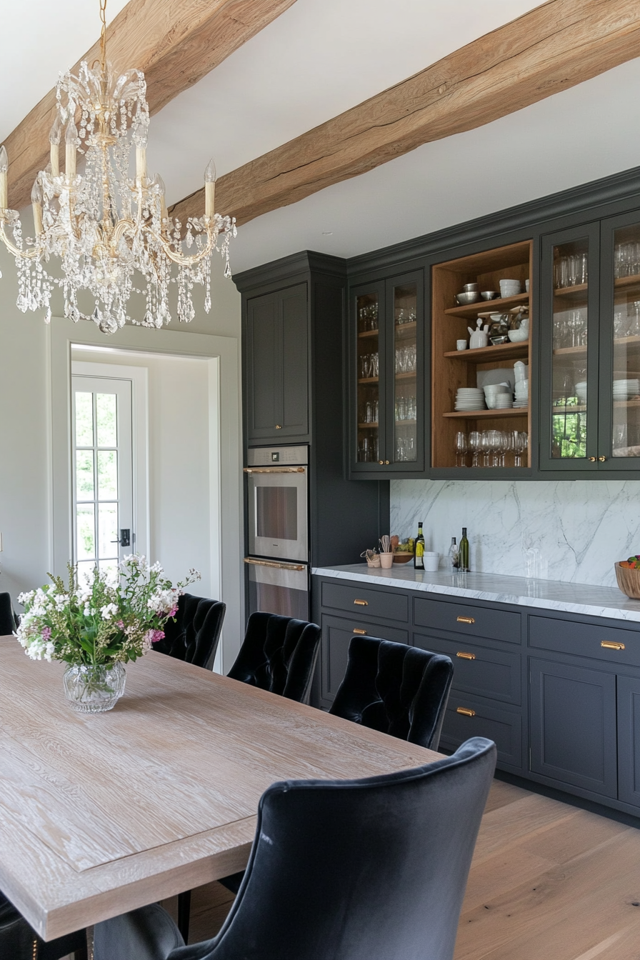 Elegant gray accents in country house style