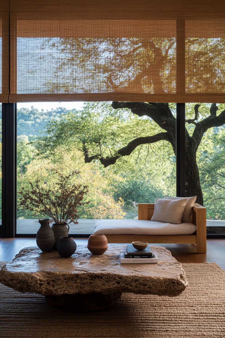 Using natural materials in wabi-sabi home decoration