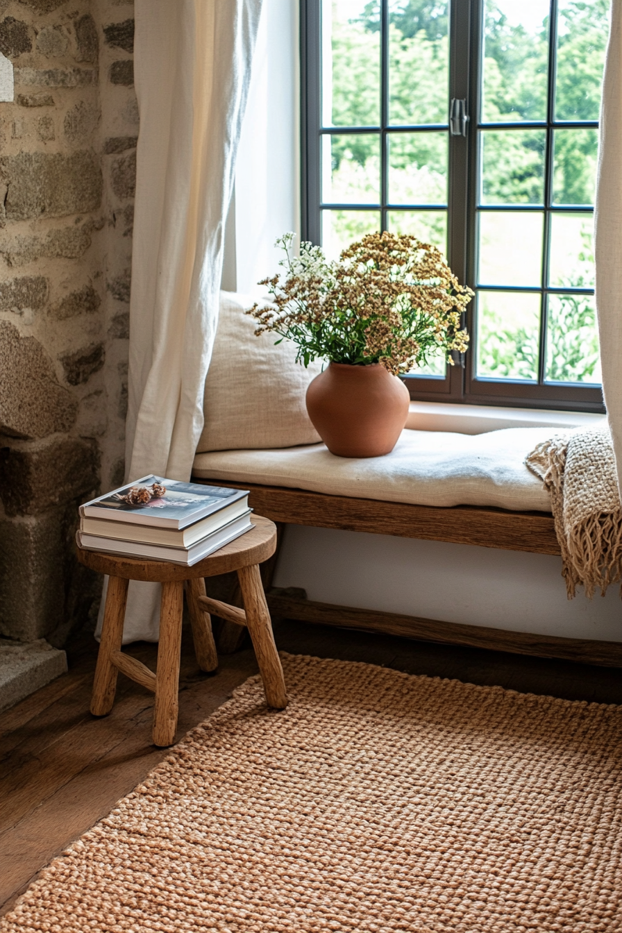 Create cozy corners in Wabi Sabi home decor