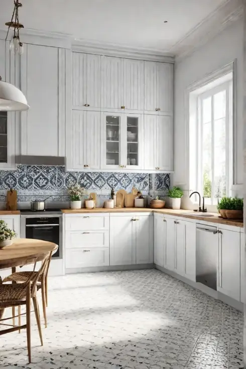 Bright and airy kitchen with pops of color