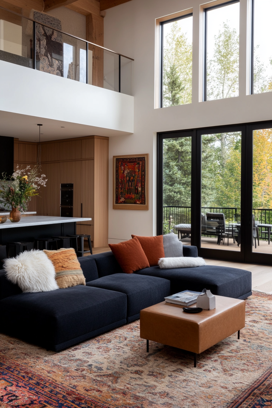 Minimalist living room with clean lines and neutral colors