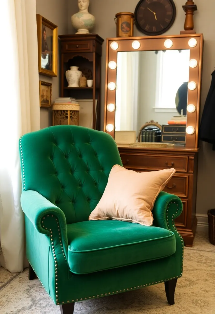 Vintage Dressing Room Inspiration: 15 Stunning Ideas for a Chic Room - 4. Velvet Accents