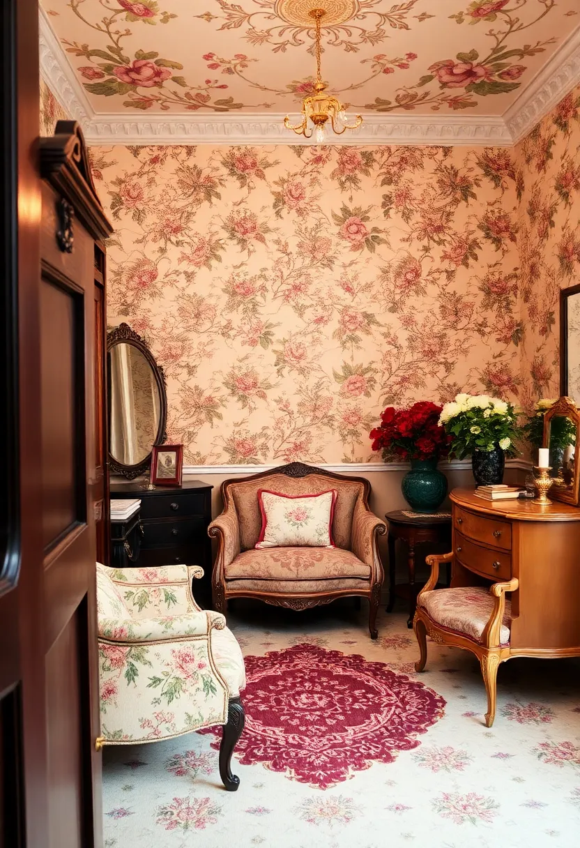 Vintage Dressing Room Inspiration: 15 Stunning Ideas for a Chic Room - 5. Vintage Wallpaper