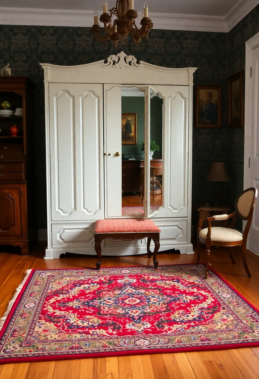 Vintage Dressing Room Inspiration: 15 Stunning Ideas for a Chic Room - 8. Vintage Rugs