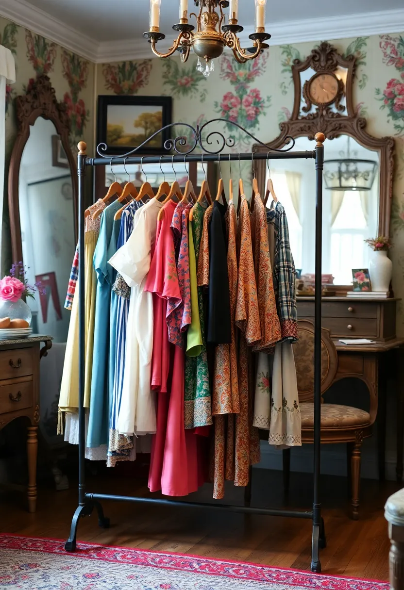 Vintage Dressing Room Inspiration: 15 Stunning Ideas for a Chic Room - 13. Vintage Clothes Rack