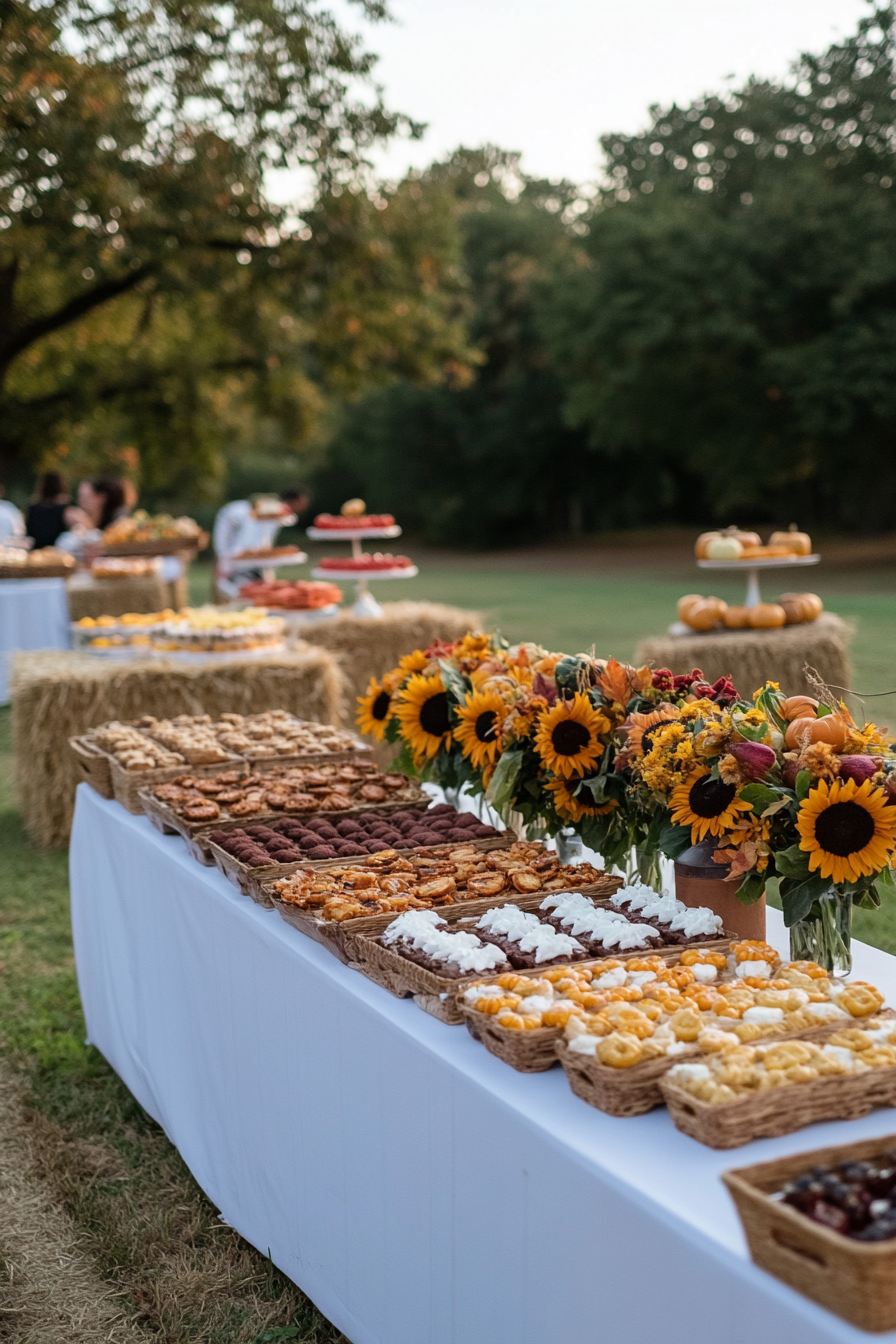 Harvest themed baby shower with fall decorations