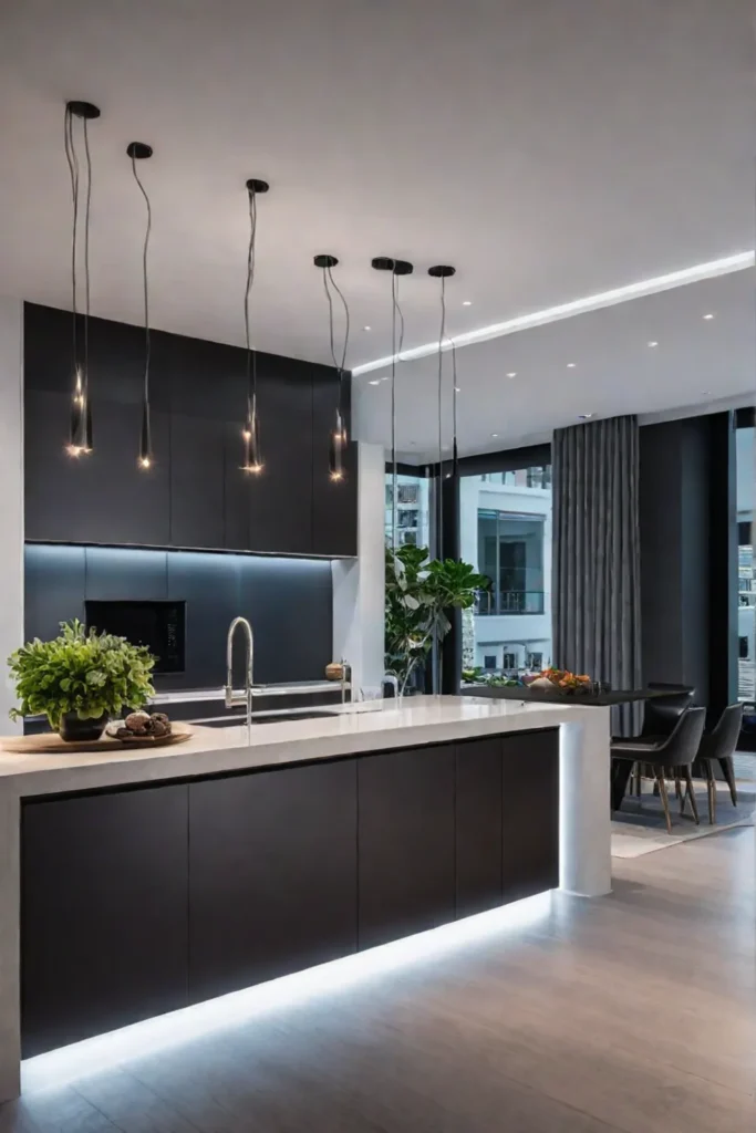 Modern kitchen worktops made of laminate with a wood look