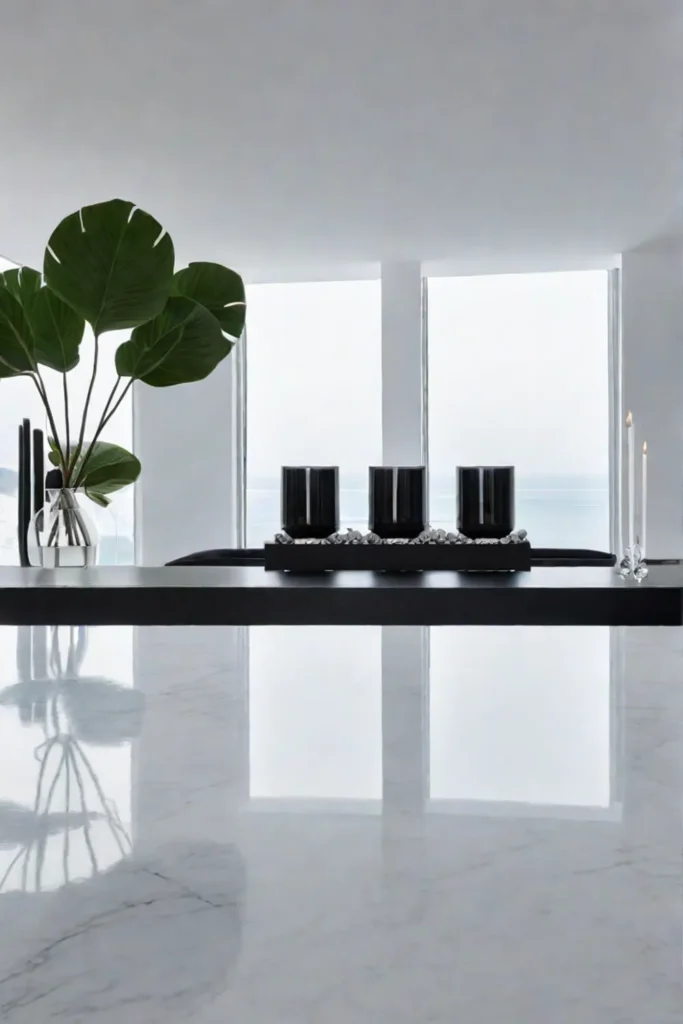 Candle centerpiece in a modern kitchen