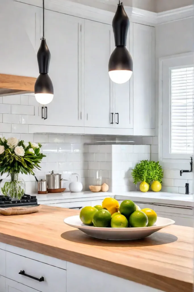 Minimalist centerpiece in a Scandinavian kitchen