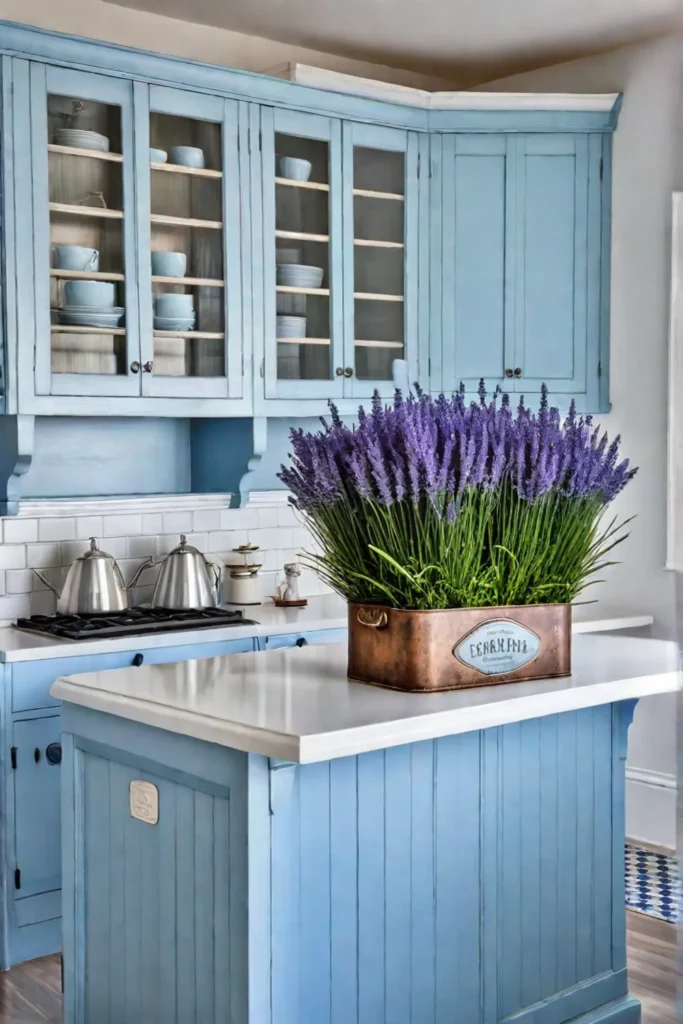 Repurposed vintage centerpiece in a country kitchen