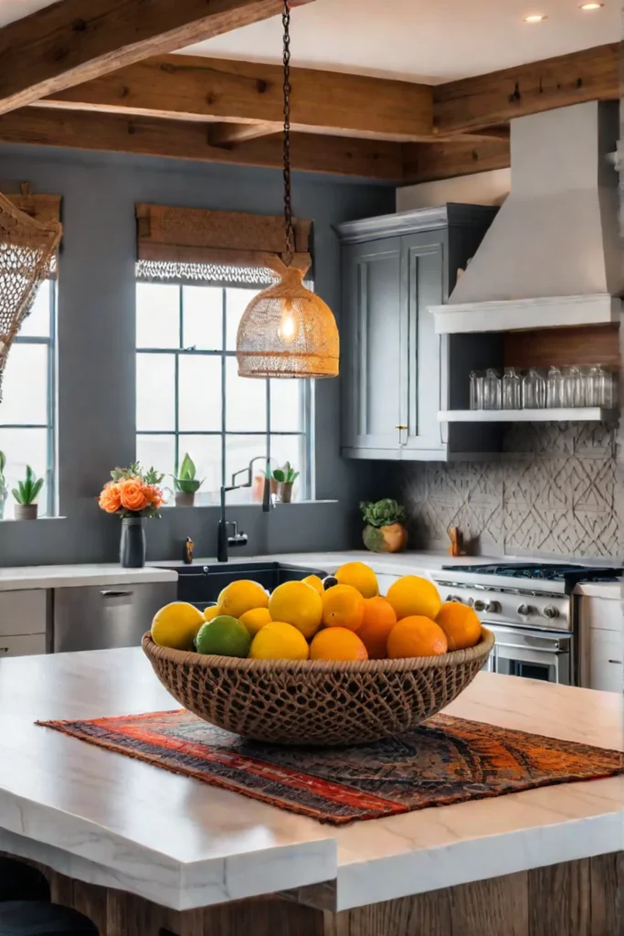 Warmth and color in a small kitchen