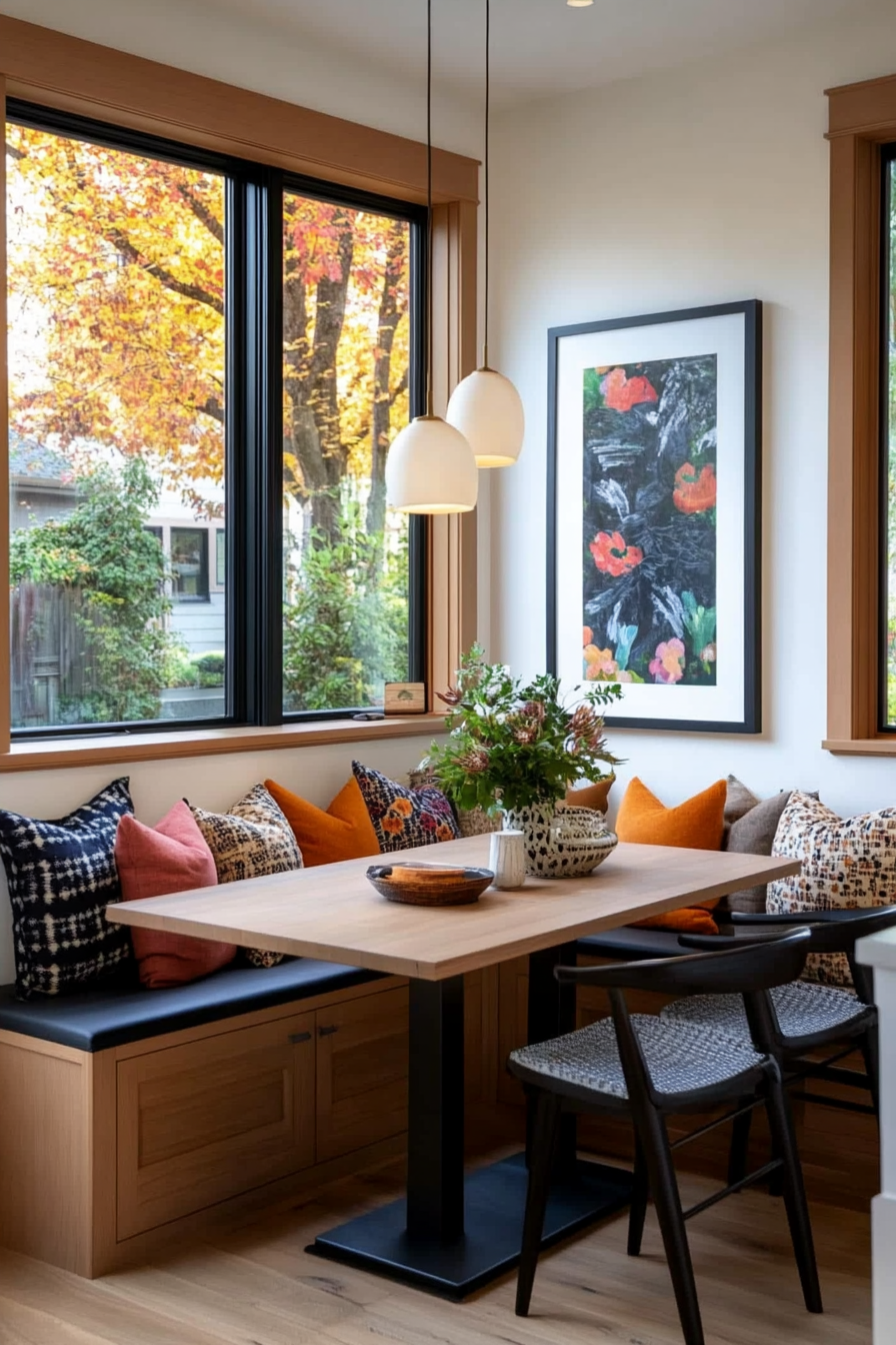 Breakfast nook with built-in bench