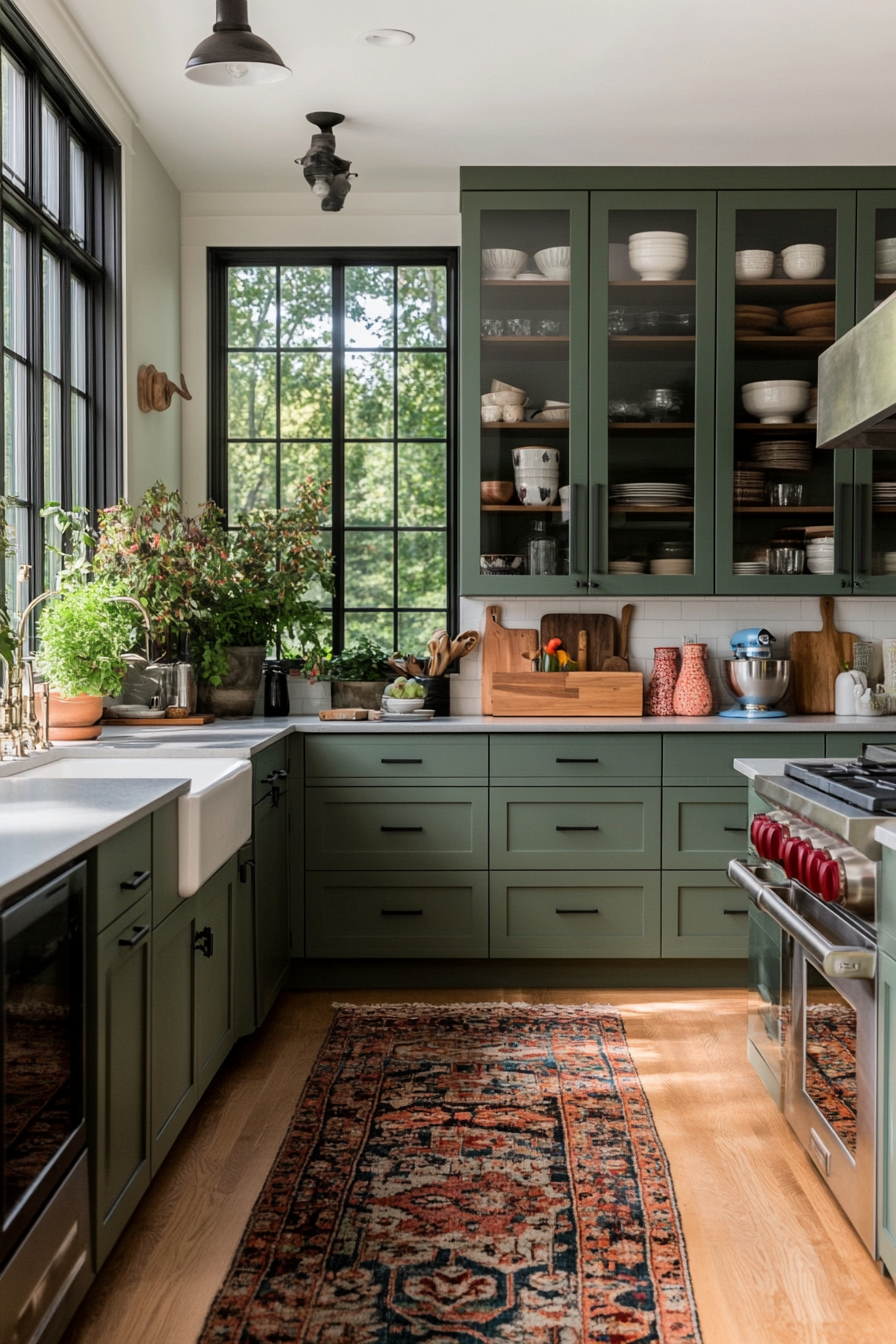 Light green cabinets