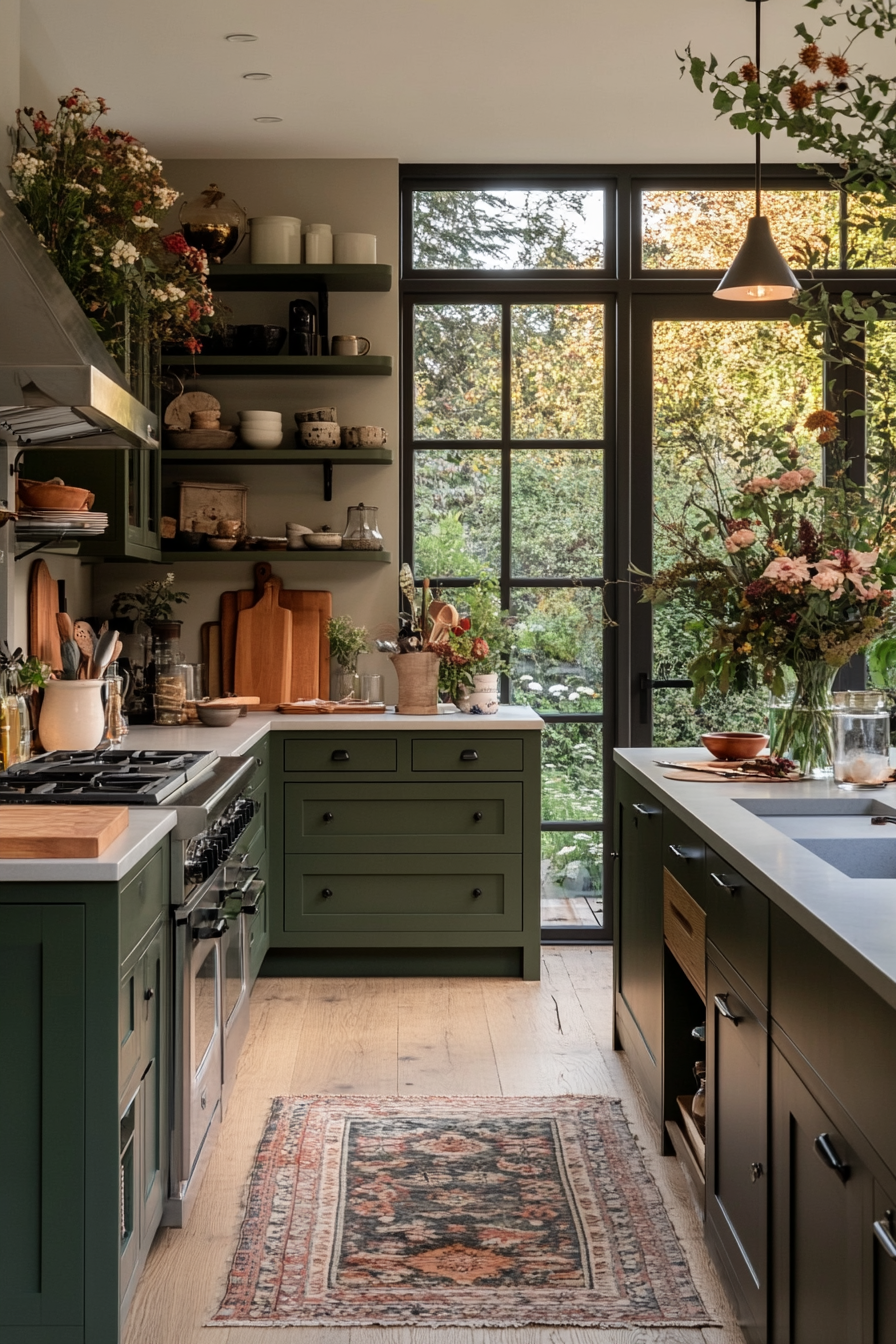 Modern green cabinets